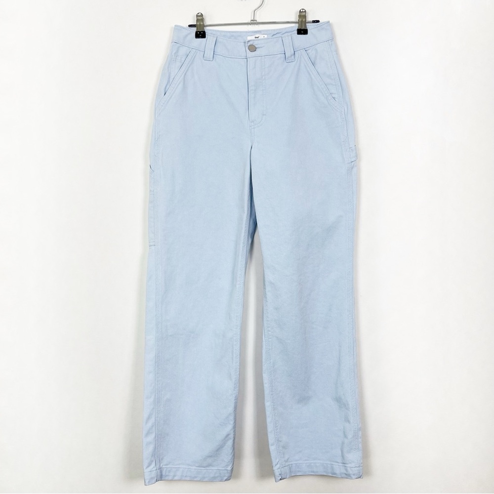 Aritzia TNA Light Blue Straight Leg 100% Cotton Cargo Pants Size 2‎